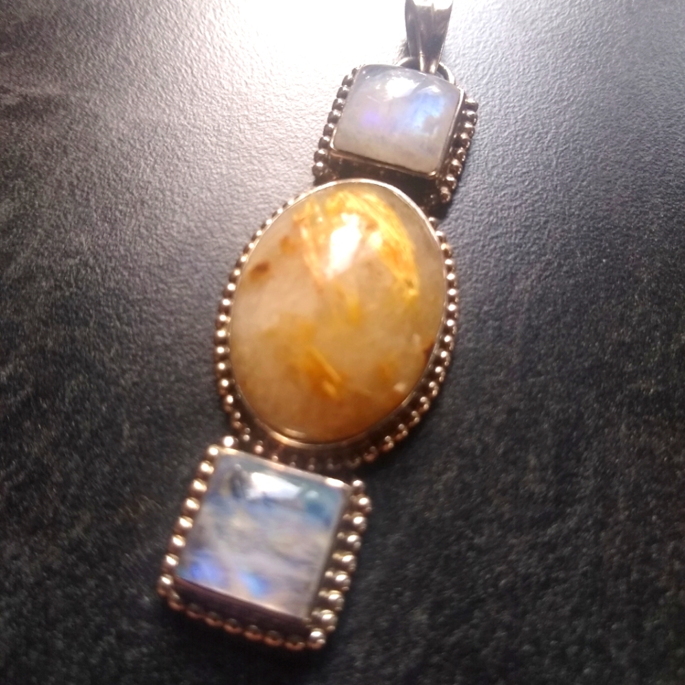Moonstone and Rutilated Quartz